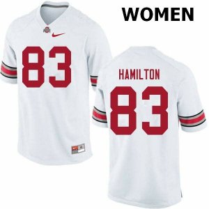 NCAA Ohio State Buckeyes Women's #83 Cormontae Hamilton White Nike Football College Jersey TRC4445QN